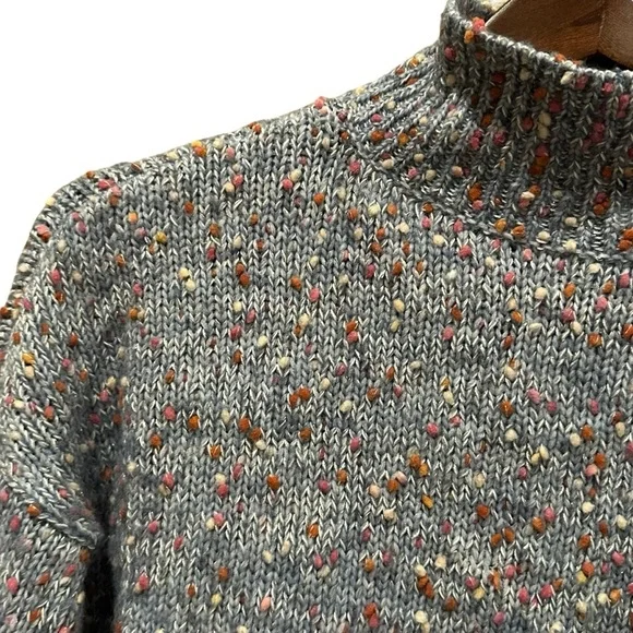 LC Lauren Conrad Women's Blue Knit Mock Neck Long Sleeve Pullover Sweater XS - Picture 5 of 10